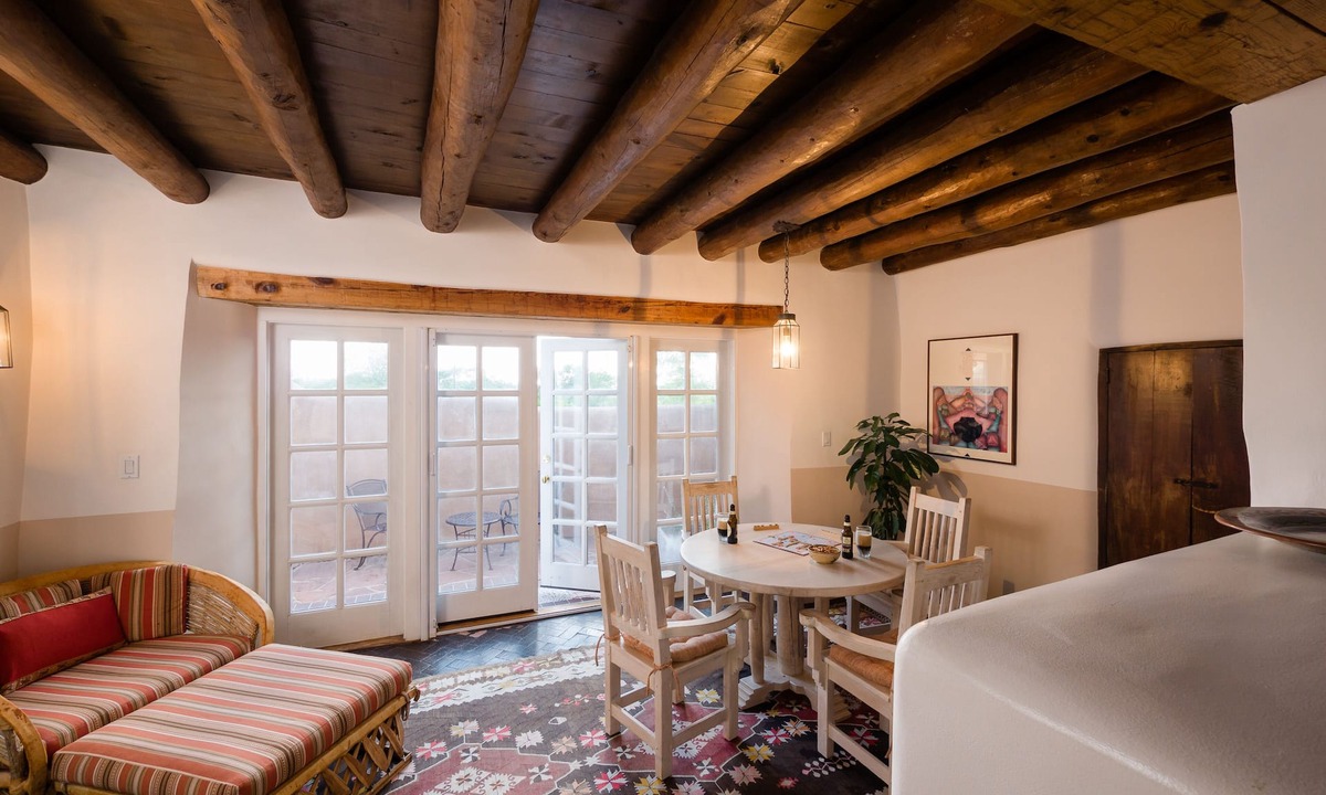 Historic Eastside House | Authentic Santa Fe Home~ Spacious, Vigas, Kiva Fireplaces and Walk to the Plaza