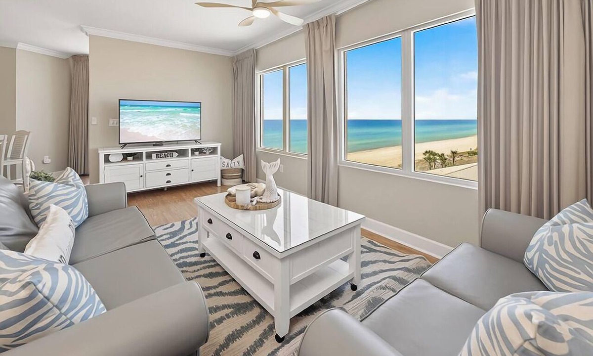 Panama City Beach Condo | BEACHFRONT + Beach Chair SERVICE Near PIER PARK! 2BR 2 BA - 2 King Beds