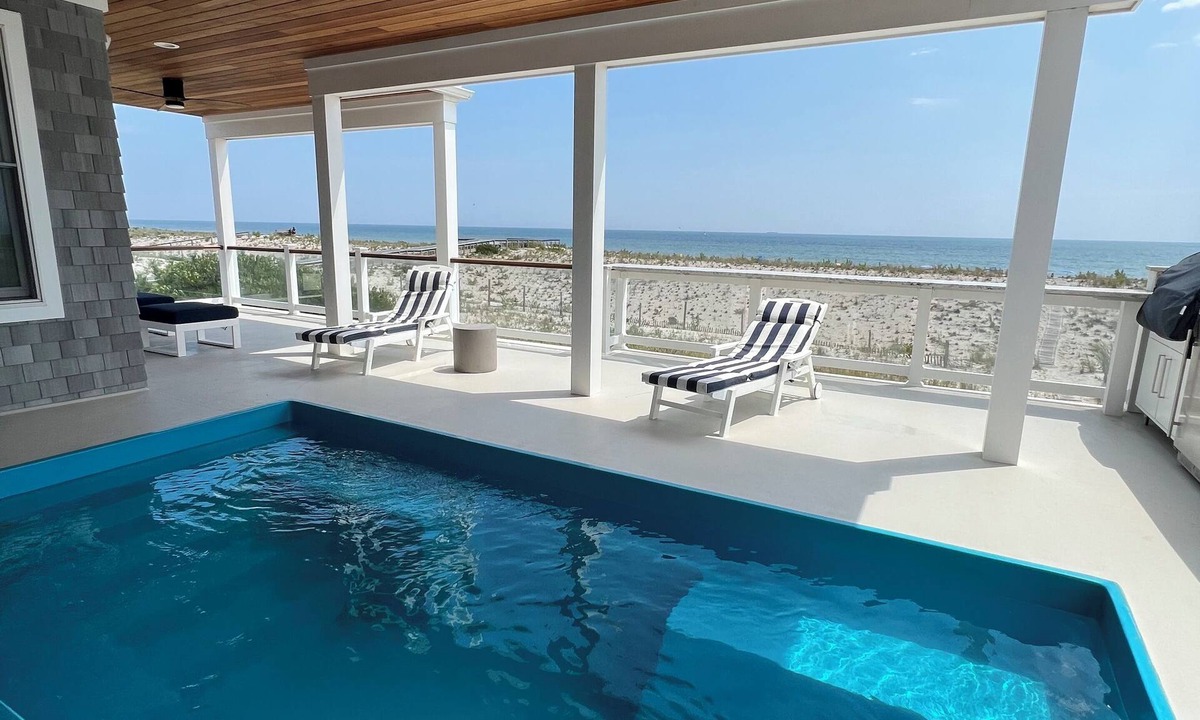 Holgate House | Beachfront with in-deck saltwater pool, panoramic views and private beach access
