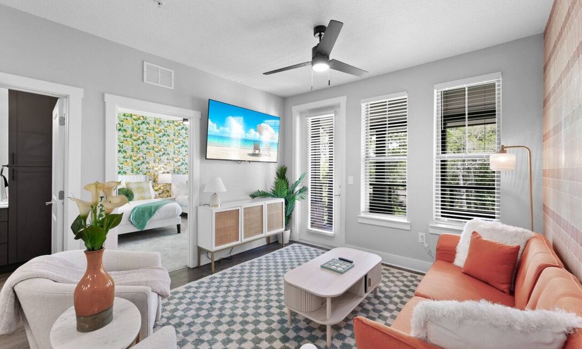 Deerwood Apartment | Beachy Bliss: Elegant 2BR/2BA with Pool & Gym