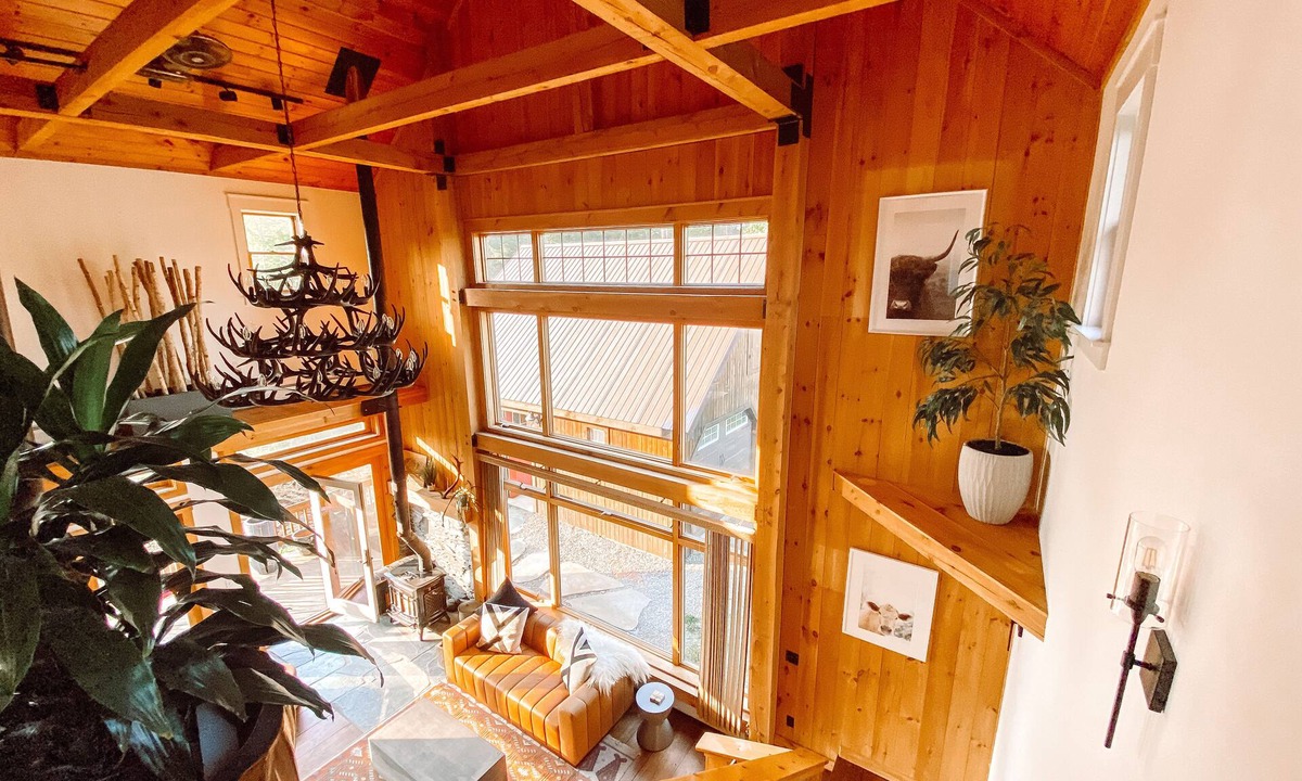 Morrisville House | Modern Post & Beam near Stowe Village with Mountain Views and Private Waterfall