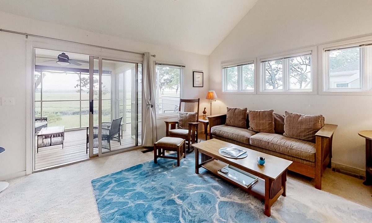Seabrook Island Villa | Multi-level end villa with grill, marsh views, screened porch, patio, deck, W/D