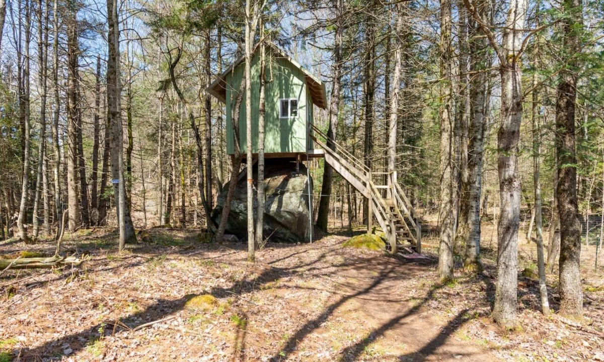 Hopkinton Cabin | The Rock House up in the trees!