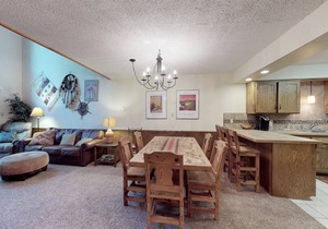 Relax in mountain view condo with nordic skiing and tubing nearby