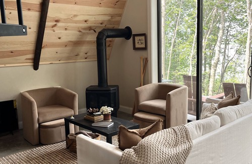 Amery Cabin | A-Frame cabin with sauna on lakeside near Taylor’s Falls, Balsam Lake ski trails