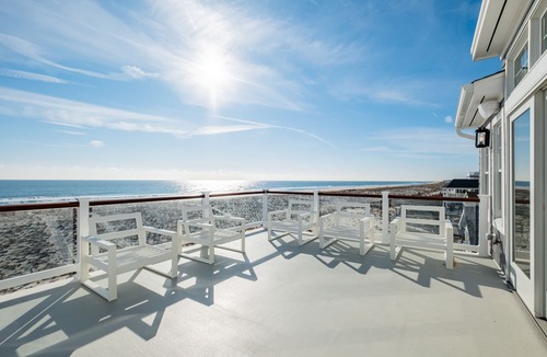 Holgate House | Beachfront with in-deck saltwater pool, panoramic views and private beach access