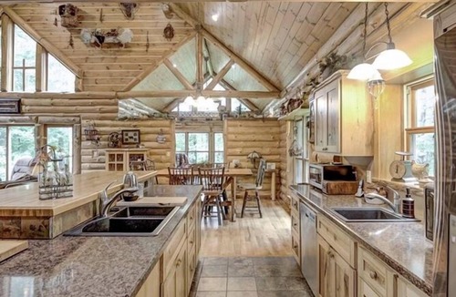 Trego House | Beautiful spacious secluded log home located feet from ATV/snowmobile Trails