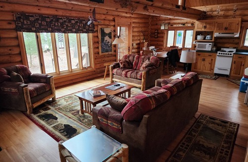 Shell Lake Cabin | cozy lake house, full log cabin on beautiful shell lake, w/wonderful loft.