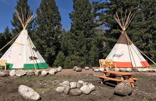 Granite County RV Rental | Cozy Native American Tipi with Resort Amenities near Boulder, Montana