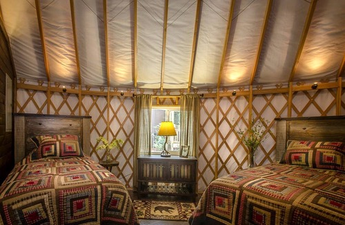 Topton Cabin | Creekside Secluded Yurt with Jacuzzi in Topton, North Carolina