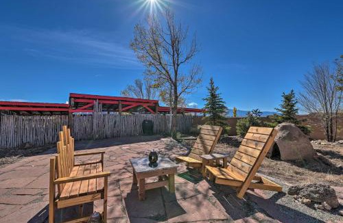 Taos House | El Prado Adobe Home Courtyard with Mountain Views!