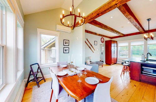 Waterbury Center House | Enchanting farmhouse with a hot tub, grill, children's items, & mountain views