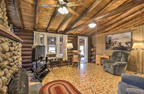 Rice Lake House | Lakefront 1930s Log Cabin with Dock and Fire Pit!