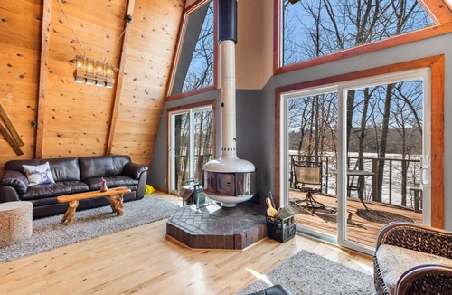 Comstock Cabin | Lakefront Cabin with Loft & Bar in Comstock WI - New Vacation Rental!