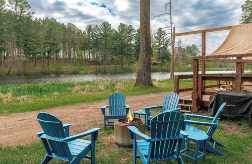St Croix Falls RV Rental | Large tent on massive Big Rock Creek Estate!