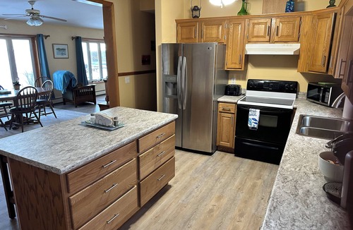 Cumberland Head House | Loon Beach Lake House is on a quiet dead end road with private lake front