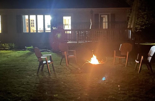 Cumberland Head House | Loon Beach Lake House is on a quiet dead end road with private lake front