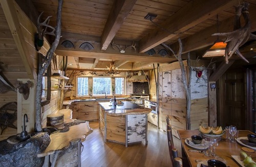Waterbury Cabin | Moose Meadow Lodge & Treehouse - Adirondack style log cabin on 86 private acres