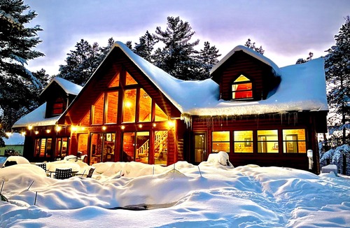 Spooner Ski Chalet | North Woods Haven for Families: sandy beach, home theater, near town & trails