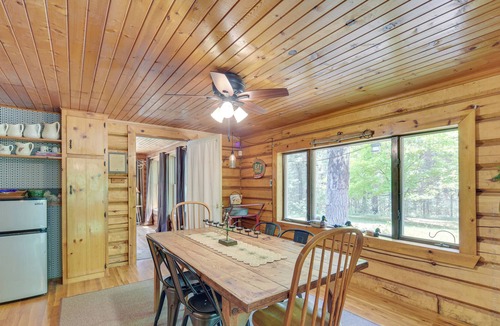 Grantsburg Cabin | Peaceful Grantsburg Log Cabin w/ Patio + Fire Pit!