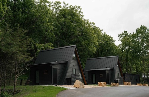 Pepin Cabin | Pine- A-frame cabin nestled on the Woods & Co Weddings + Events property