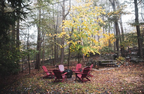 Tobyhanna Cabin | Poconos A-frame cabin - firepit, grill, near pool and lake