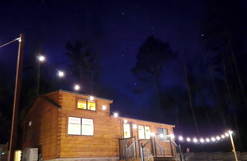 Bath House | Rivertop Retreat, with hot tub!- Luxurious tiny home in the White Mountains!