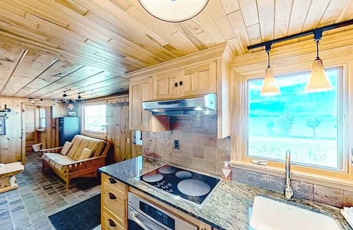 Lake Township House | Rustic getaway on Crystal Lake w/firepit, guest house & private dock