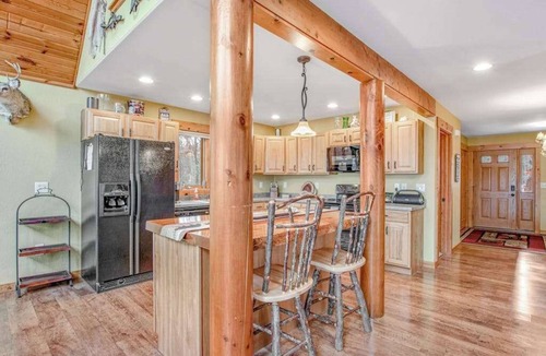 Necedah House | Rustic lakefront home with shared dock & boat slip, game room & stunning gazeebo