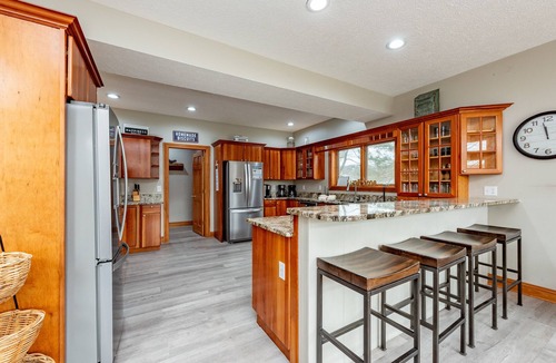 McHenry House | Rustic Luxury Lake Escape w/Indoor Pool & Dock