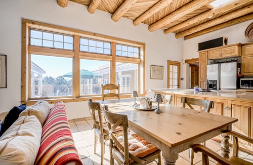 Valdez House | Secluded, dog-friendly adobe home with patio, kivas, & washer/dryer