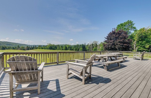 East Calais House | Secluded Family Getaway Near Stowe: Deck & Hot Tub