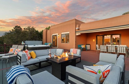 Northeast Santa Fe House | Spacious Hillside Retreat w/Spa, Games, & Views