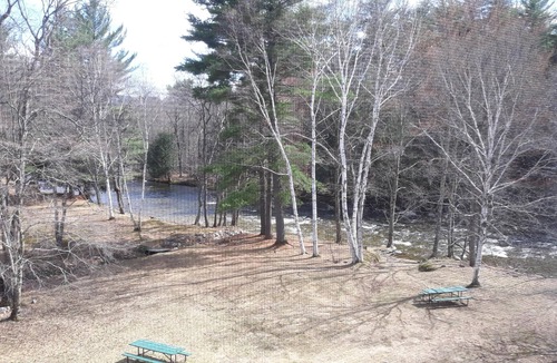 North Woodstock Condo | Spacious studio with a beautiful Pemi river view.