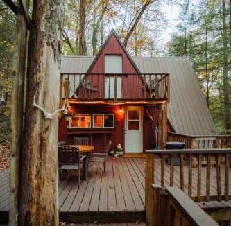 Rockbridge House | Waterfront A- Frame with Dock, Canoe + Kayaks
