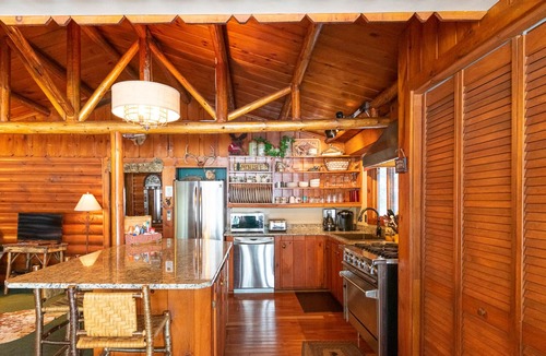 Saranac Lake Cabin | Waterfront Moose Cabin on Lake Colby, Saranac Lake, Deck overlooking Lake Colby