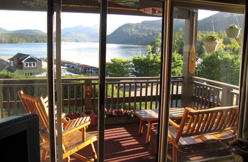 Lake Placid Condo | We sleep 10 (8 adults) Lakefront condo; staggering lake/mountain view; in town.
