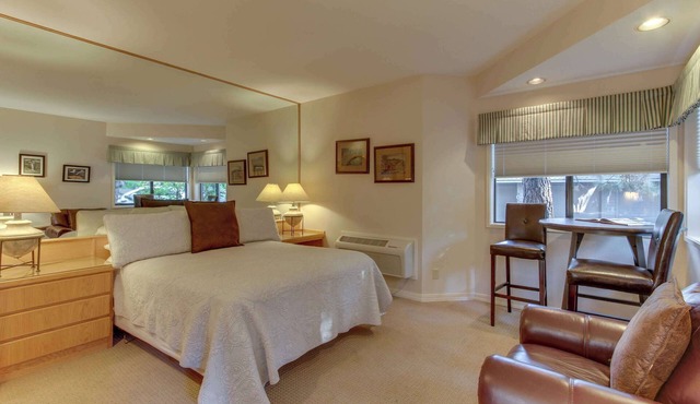 Cozy studio condo with free WiFi, shared pool & near river