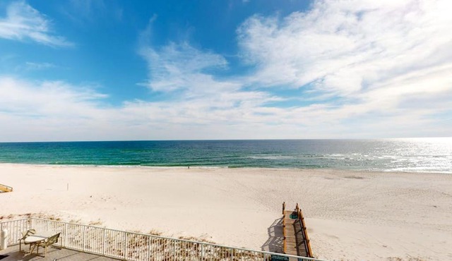 Inviting Gulf-front condo In Perdido Key with waterfront pool hot tub and oceanfront balcony