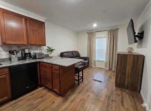 Tiny Home with Grill Laundry Deck Desk