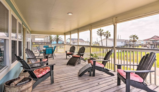 Unwind Poolside, Walk to Beach! Galveston Retreat