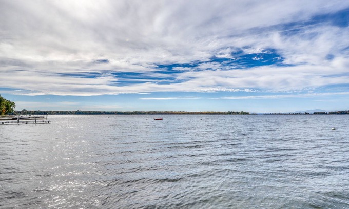 Grand Isle House | Dog-friendly sunset lake house on Lake Champlain with fast WiFi, W/D, & fishing