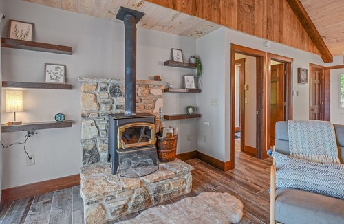 Sturgeon Bay Cabin | Water view on a bluff- Bay side with hot tub